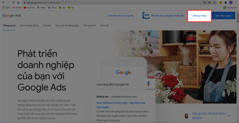 Truy cập Google Ads